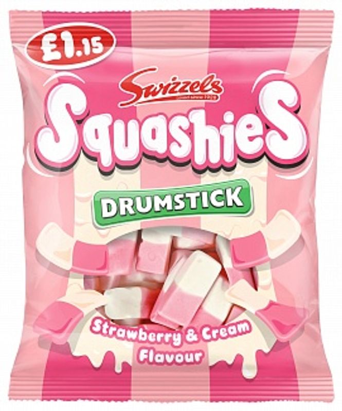 Swizzels Squashies Drumstick Strawberry & Cream Flavour UK 120g