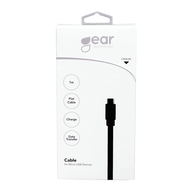 Hovedbilde GEAR Synkkabel MicroUSB 1m Svart