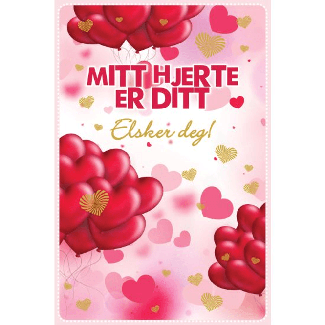 Hovedbilde Valentinekort Dobbelt Med Rød Konvolutt - Mitt ...
