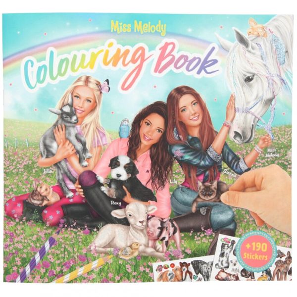 Aktivitetsbok Colouring Book + 190 Stickers Miss Melody