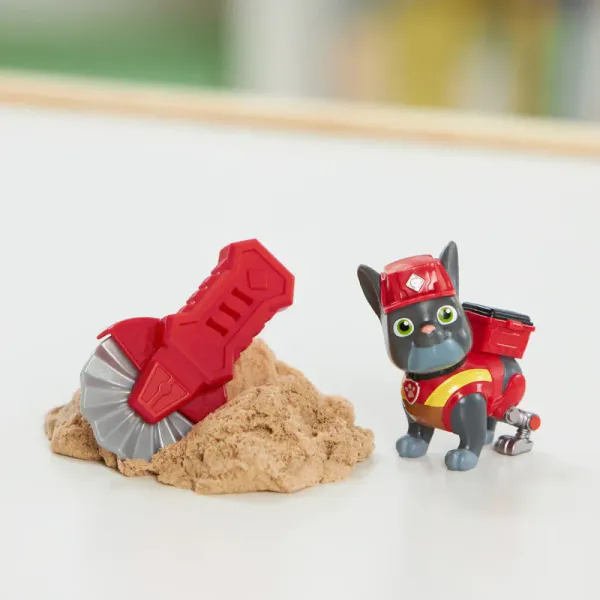 Paw Patrol Rubble & Crew Charger & Wheeler Build-It Pack Kinetic Sand