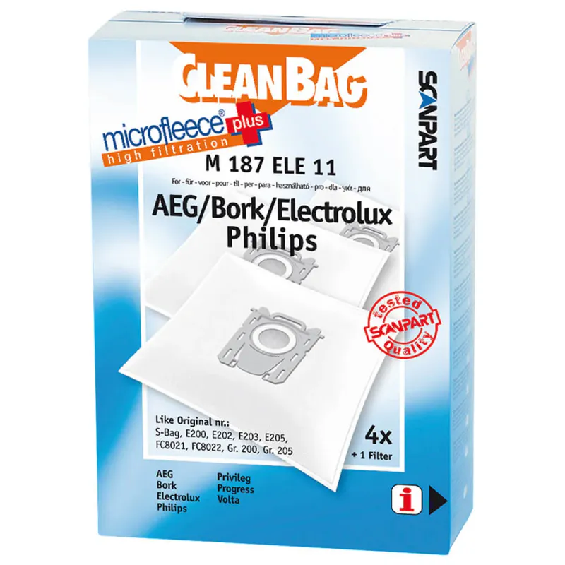 CleanBag Microfleece+ Støvsugerposer S-Bag M187