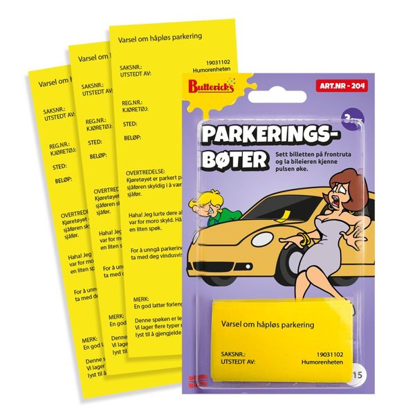 Parkeringsbøter 3 Stk Buttericks