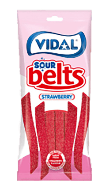 Hovedbilde Vidal Sour Belts Strawberry 90g