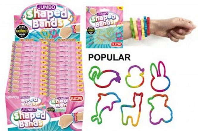 Hovedbilde Jumbo Shaped Bands - Figurarmbånd 6 stk Assortert