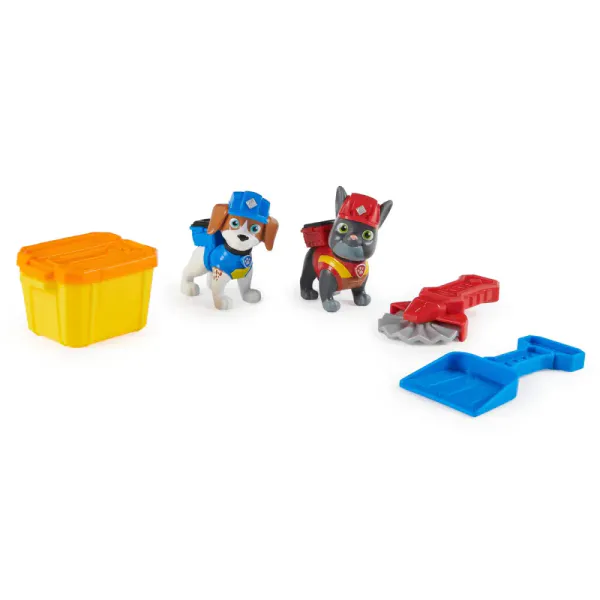 Paw Patrol Rubble & Crew Charger & Wheeler Build-It Pack Kinetic Sand